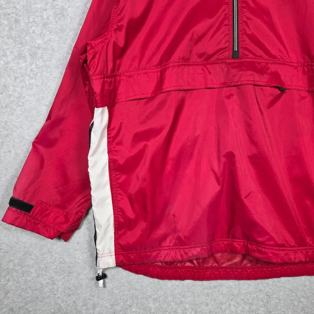 Vintage Nike Jacket Mens XL Red Quarter Zip Windbreaker Loose Vented Mesh Lined